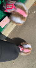 Load and play video in Gallery viewer, Fur Slides- Pink Brown and White