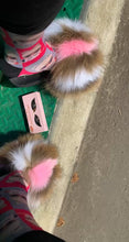 Load and play video in Gallery viewer, Fur Slides- Pink Brown and White