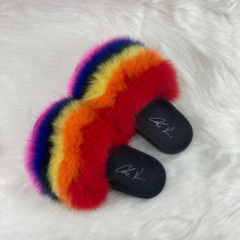 Load image into Gallery viewer, Fur Slides-Rainbow
