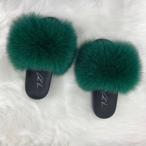 Fur Slides- Green