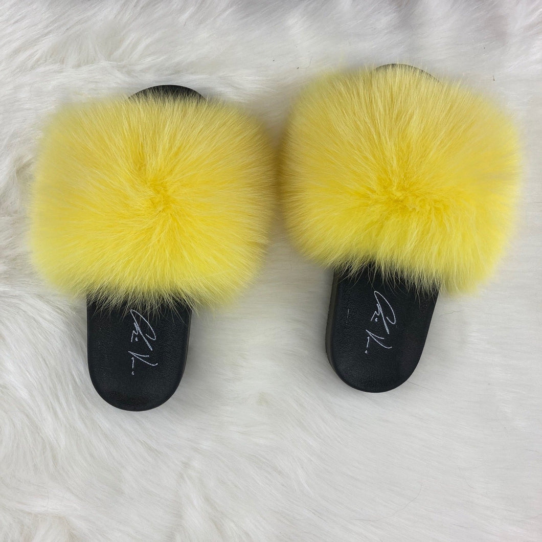 Fur Slides- Yellow