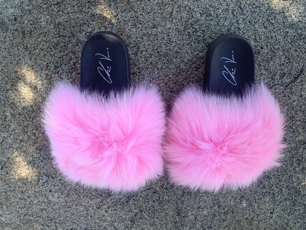 Fur Slides- Pink