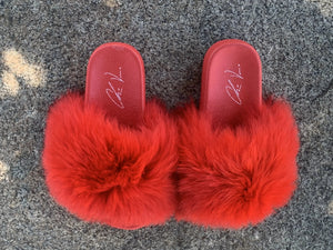 Fur Slides- Red