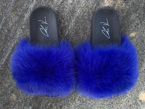 Fur Slides- Blue