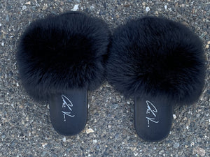 Fur Slides- Black