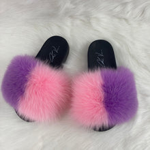 Load image into Gallery viewer, Fur Slides- Pink and Purple
