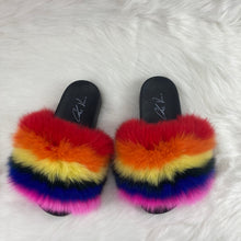 Load image into Gallery viewer, Fur Slides-Rainbow
