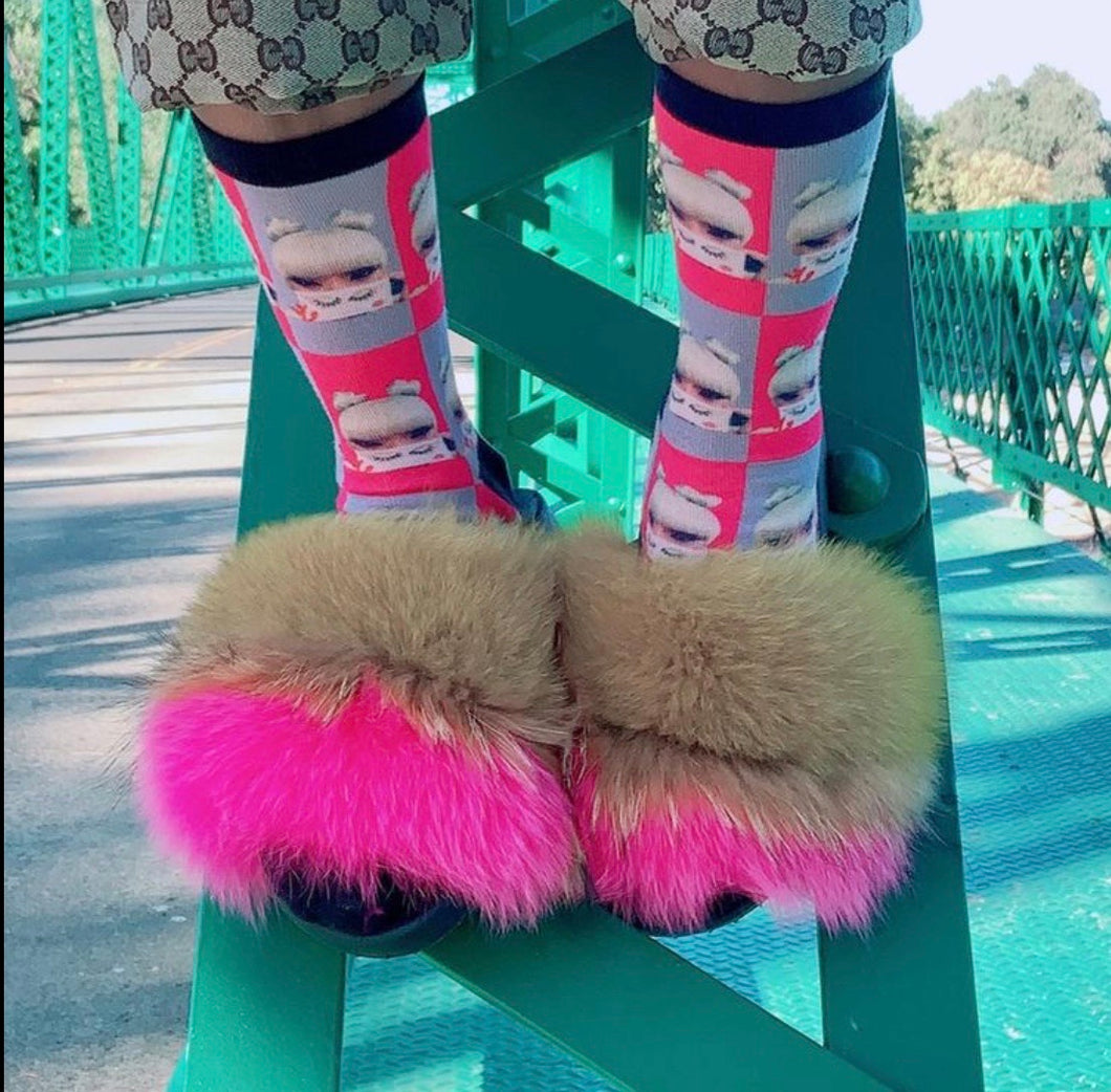 CV Socks- Pink and Black